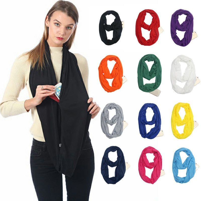 Winter Infinity Scarf With Hidden Pockets