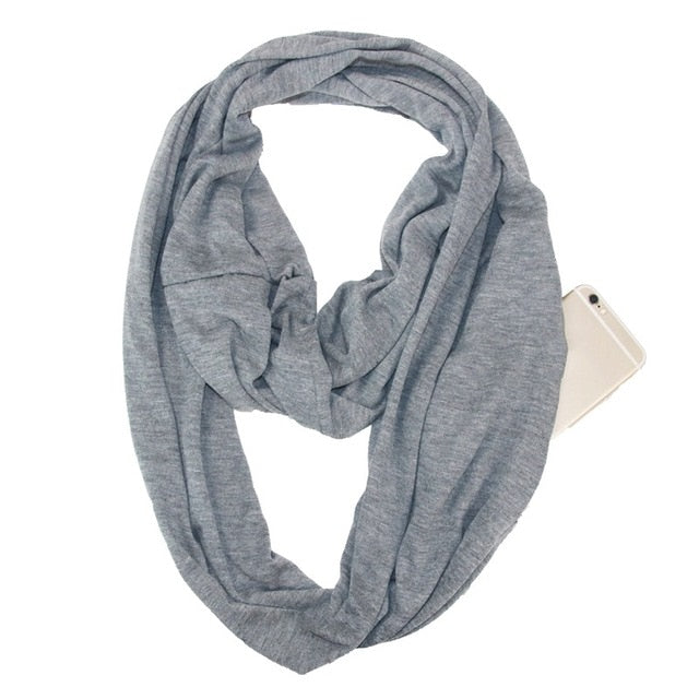 Winter Infinity Scarf With Hidden Pockets